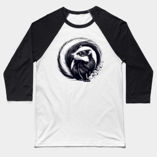 Skunk illustration Baseball T-Shirt